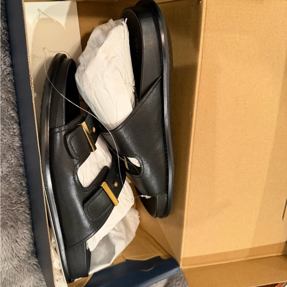 NWT Cole Haan Black Marisol Footbed Womens Sandals